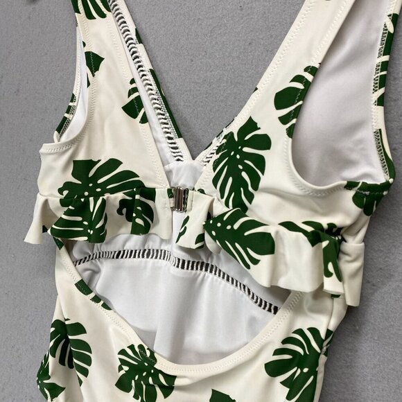 Cupshe Swiwsuit Womens Medium One Piece Green Leaves The Forest Deep V - Picture 6 of 13